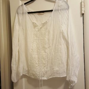 White boho blouse